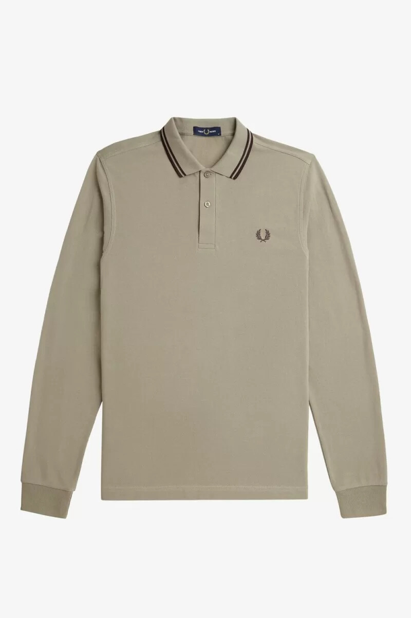 camisa fred perry m3636 para hombre gris cálido rojo oscuro