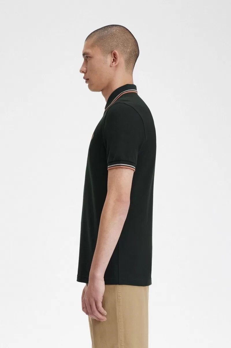 camisa fred perry m3600 para hombre verde noche gris cálido Óxido claro
