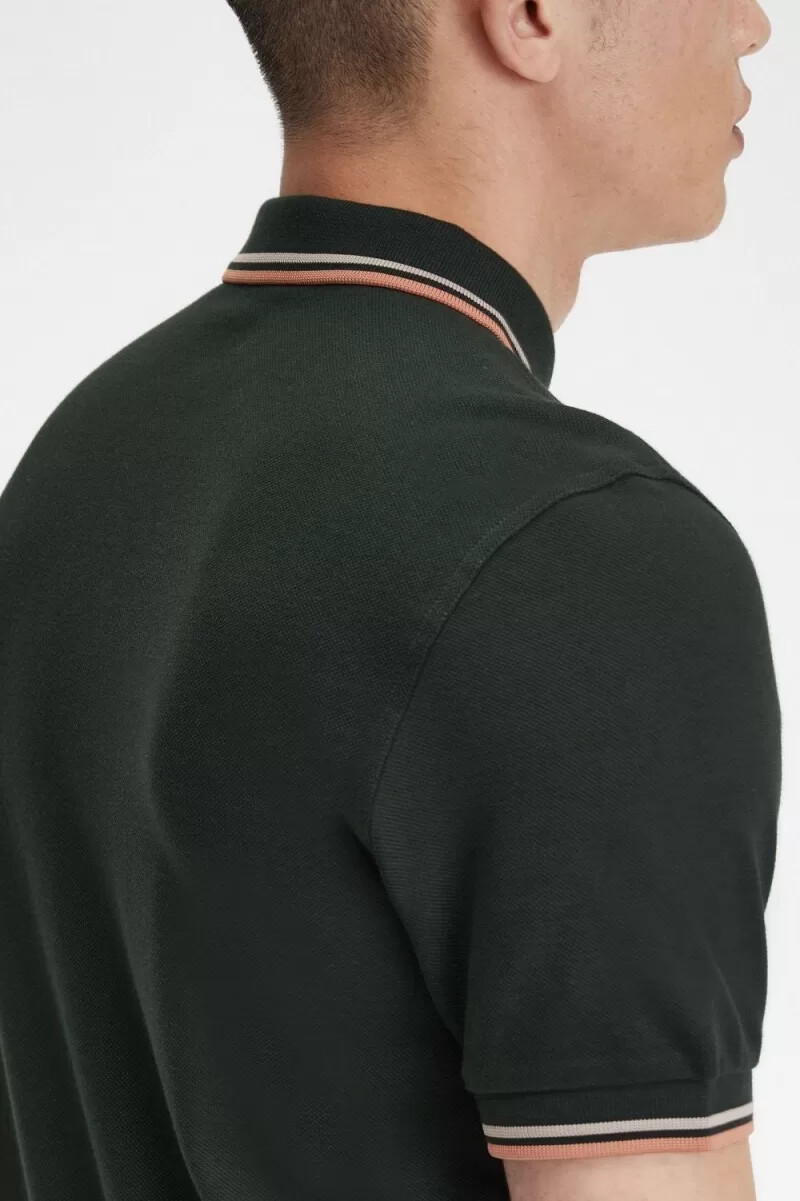 camisa fred perry m3600 para hombre verde noche gris cálido Óxido claro
