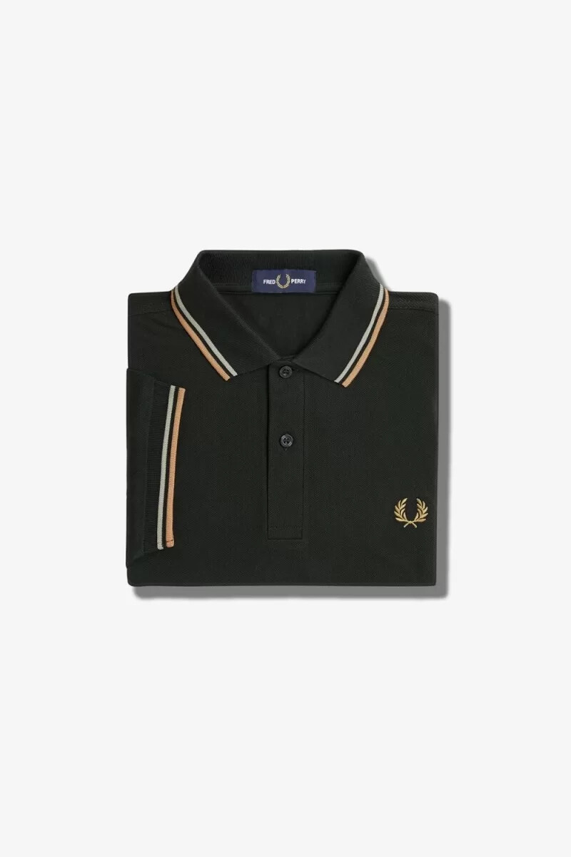camisa fred perry m3600 para hombre verde noche gris cálido Óxido claro