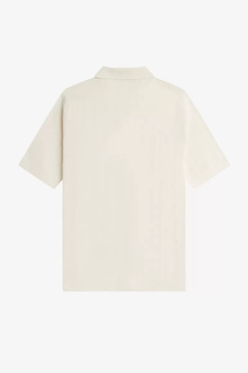 camisa de punto con botones fred perry para hombre en beige