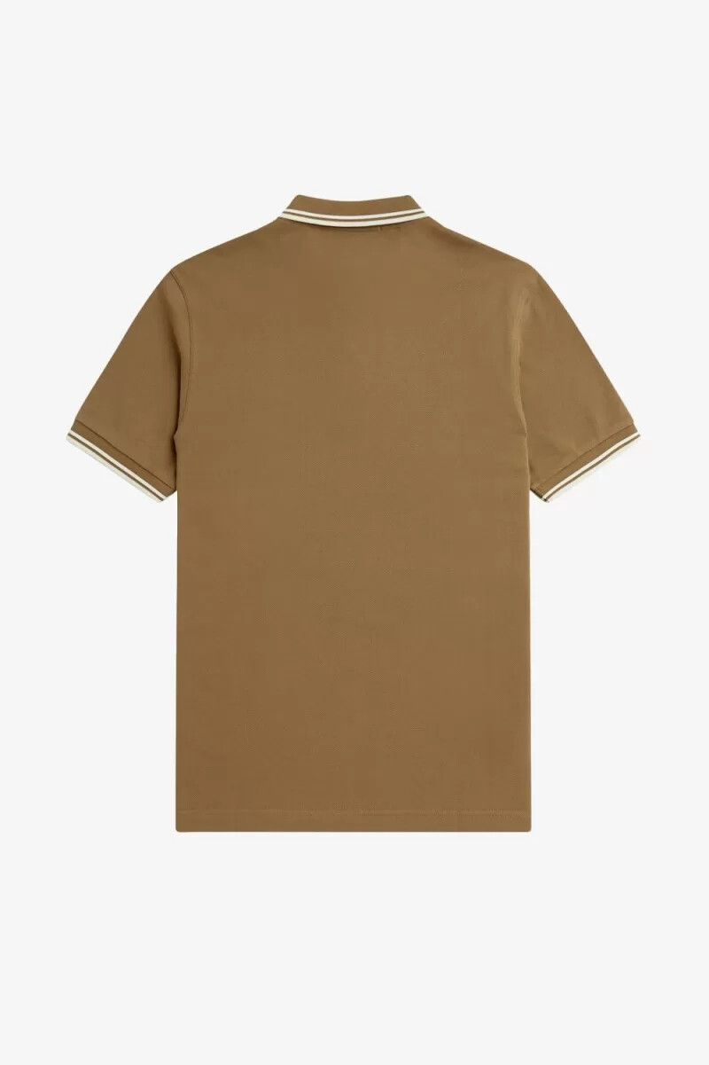 camisa fred perry m3600 para hombre marrón blanco nieve y beige