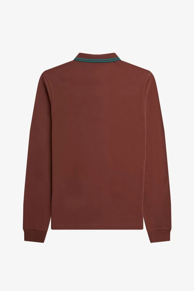 camisa fred perry m3636 para hombre color marrón whisky menta oscura menta oscura