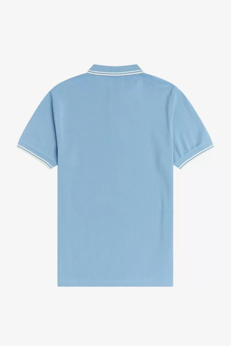 camisa fred perry m3600 para hombre azul cielo blanco nieve