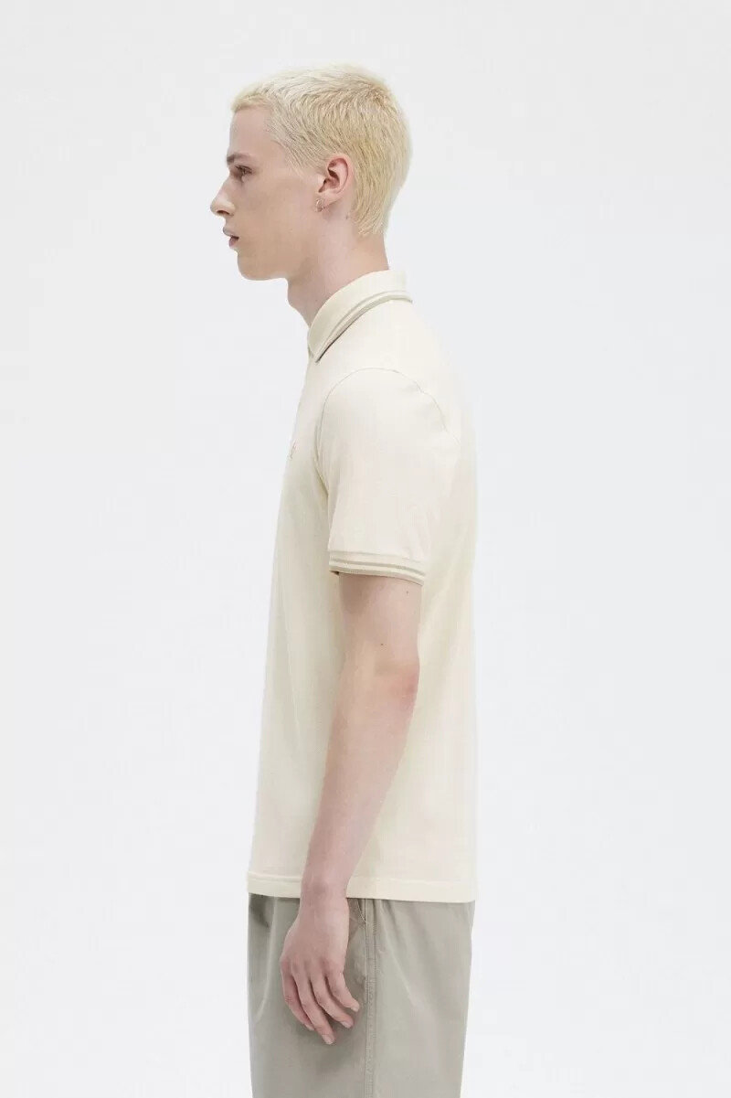 camisa fred perry m12 para hombre beige avena avena