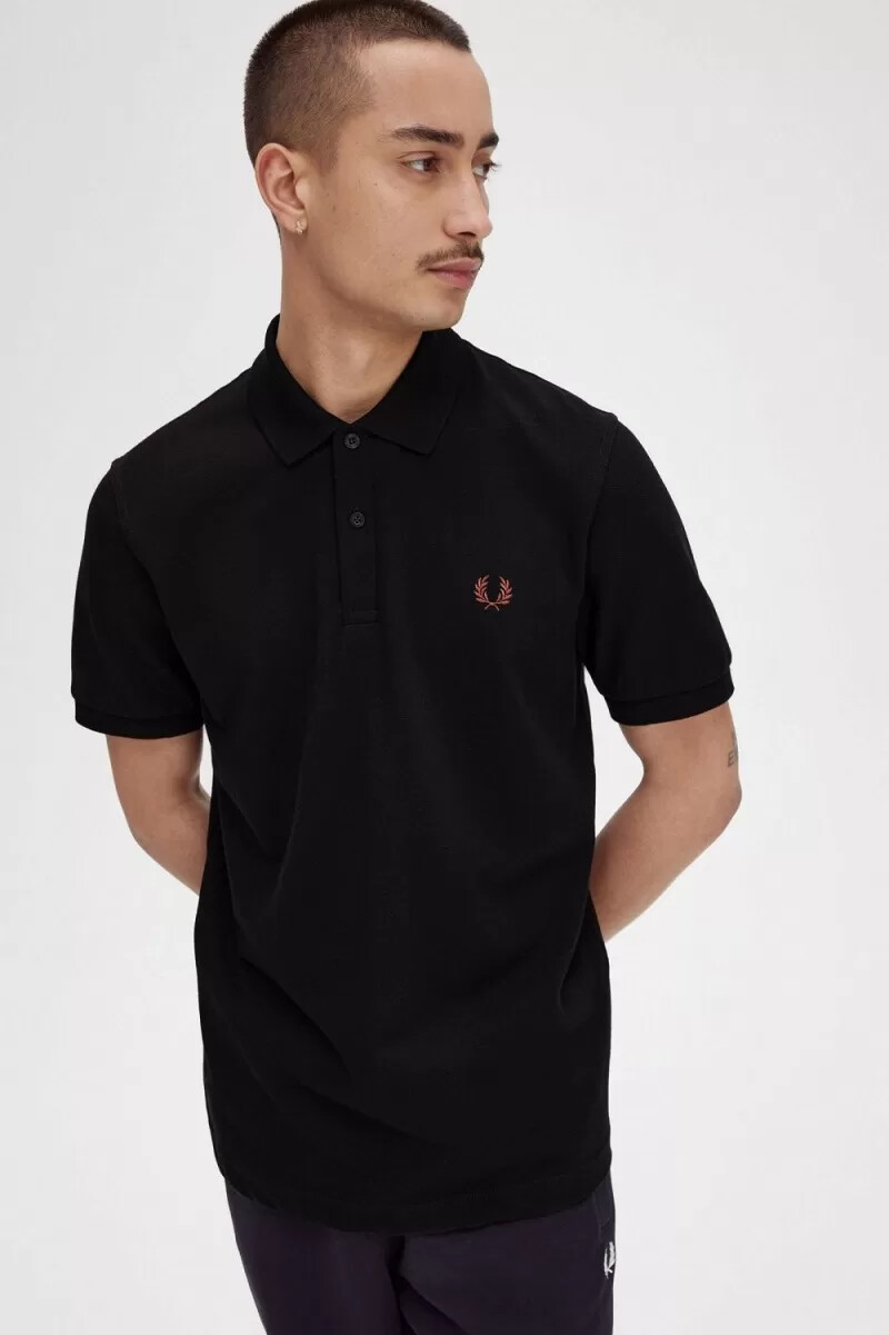 camisa fred perry m3 para hombre color negro y marrón whisky