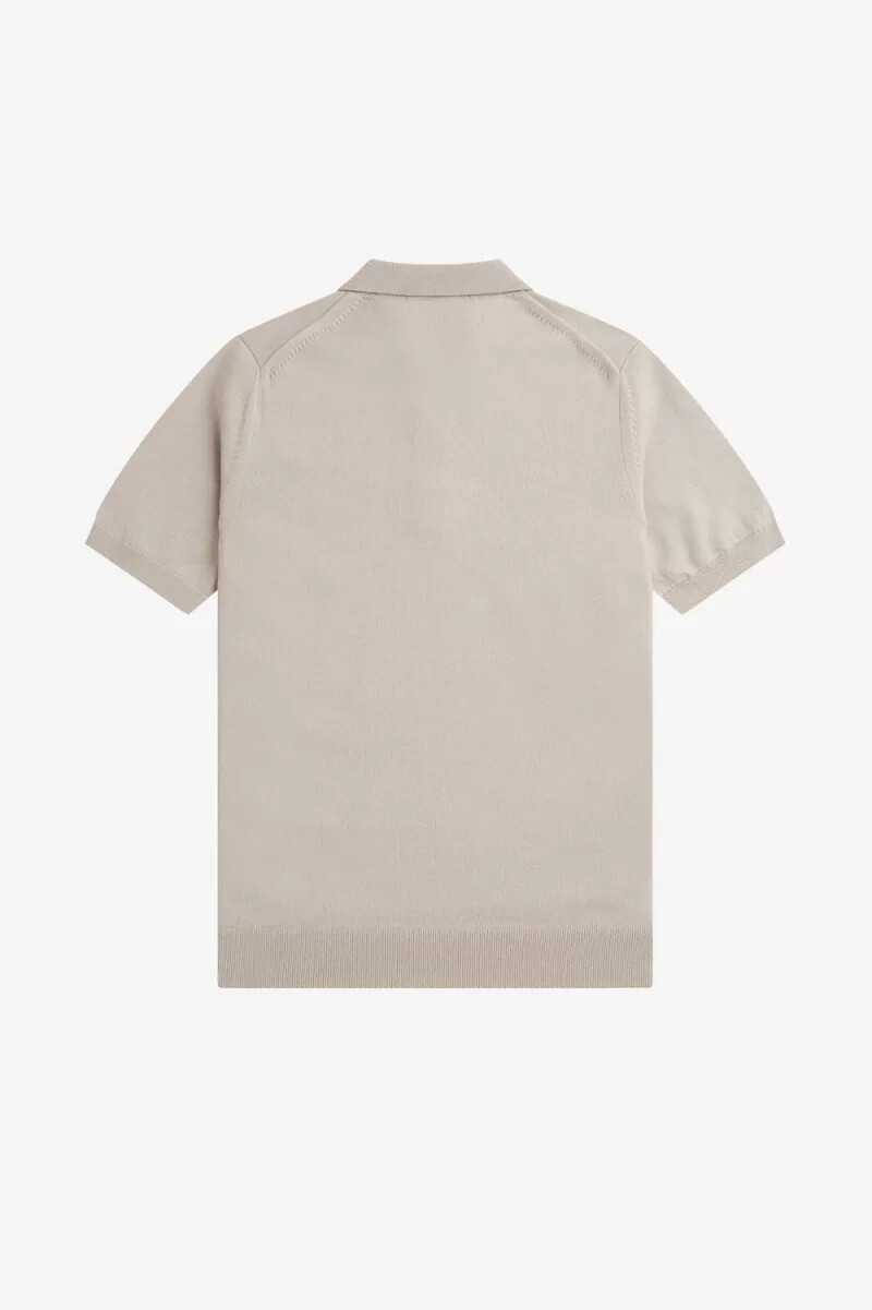 camisa clásica de punto fred perry para hombre color avena oscuro