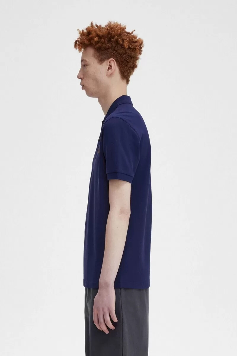 camisa fred perry m6000 para hombre color azul marino francés marrón whisky