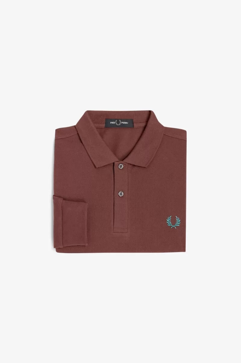 camisa fred perry m6006 para hombre color marrón whisky menta oscuro