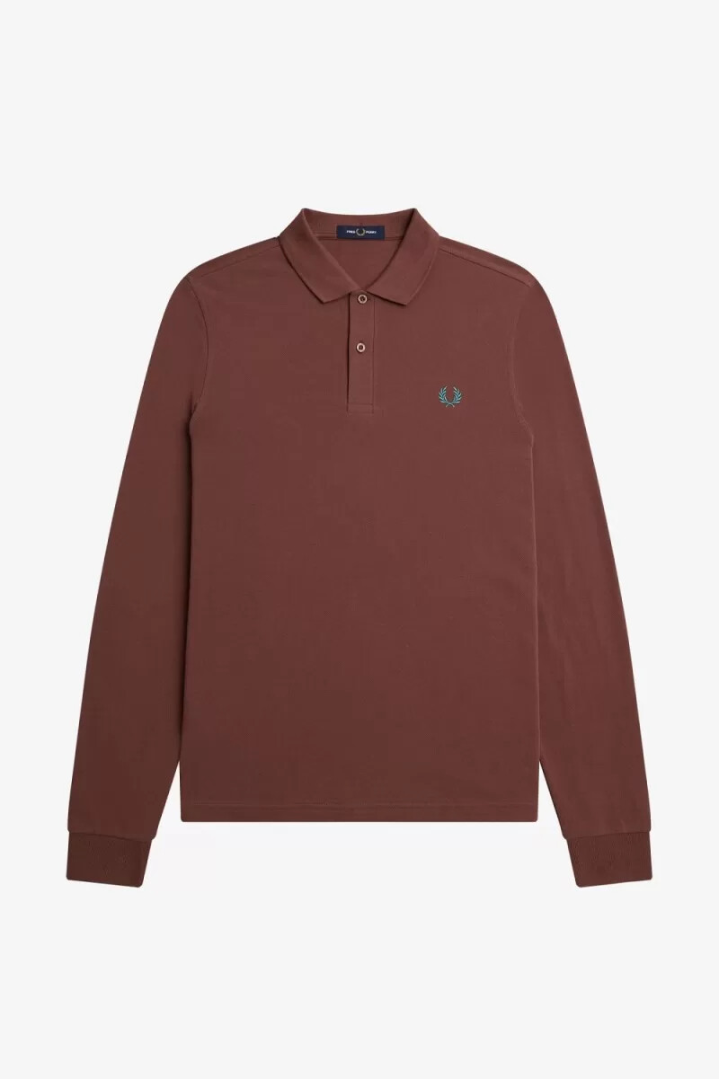 camisa fred perry m6006 para hombre color marrón whisky menta oscuro