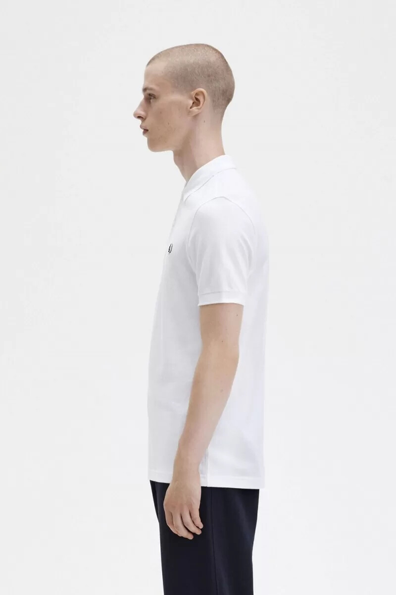 camisa fred perry m6000 para hombre blanca y azul marino