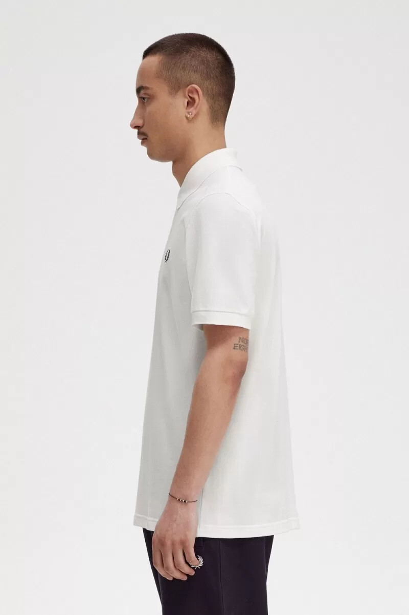 camisa fred perry m3 para hombre blanca y azul marino