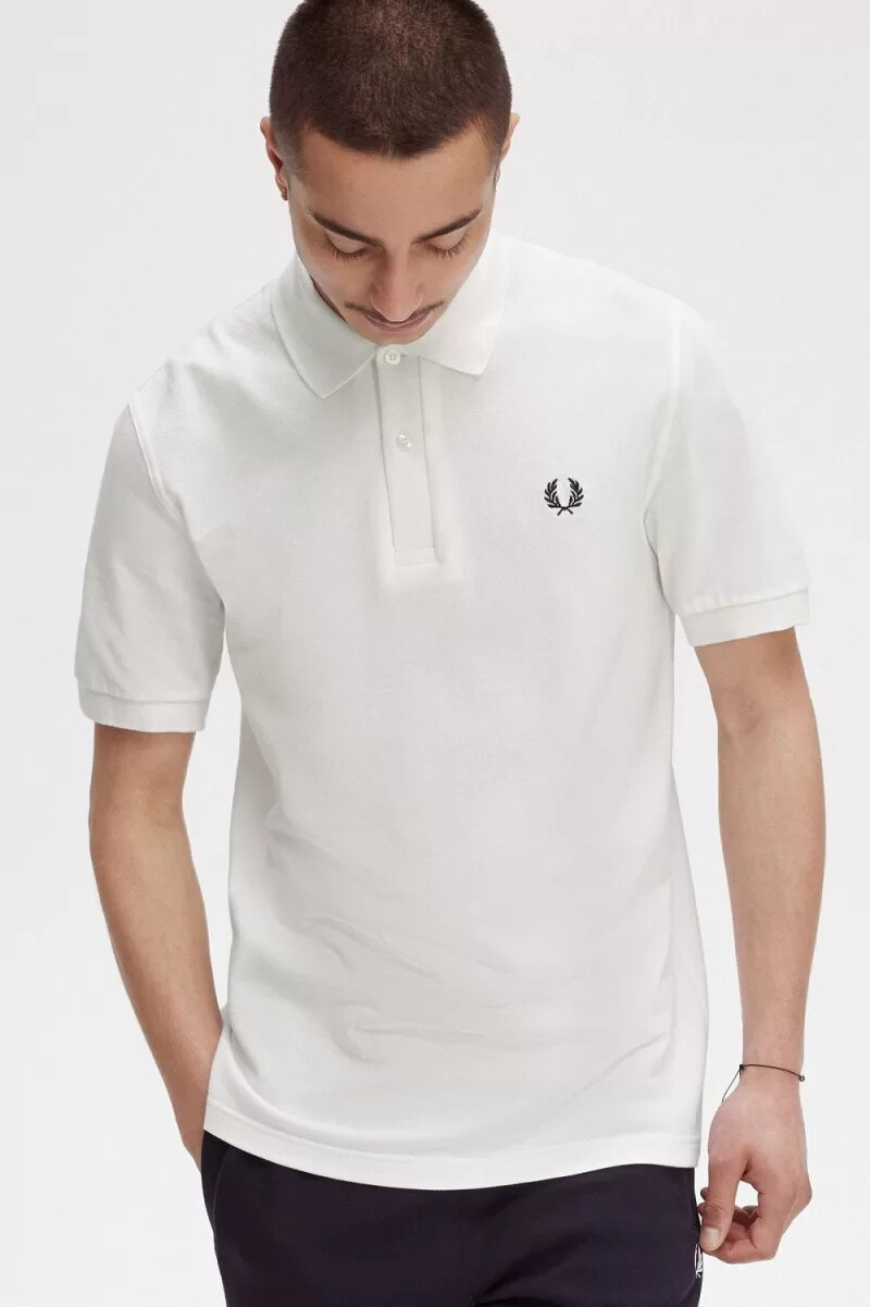 camisa fred perry m3 para hombre blanca y azul marino