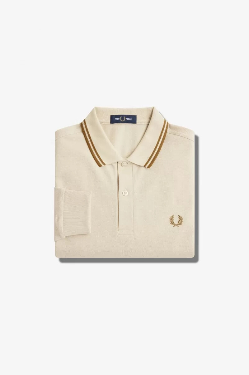 camisa fred perry m3636 para hombre color avena café oscuro café oscuro