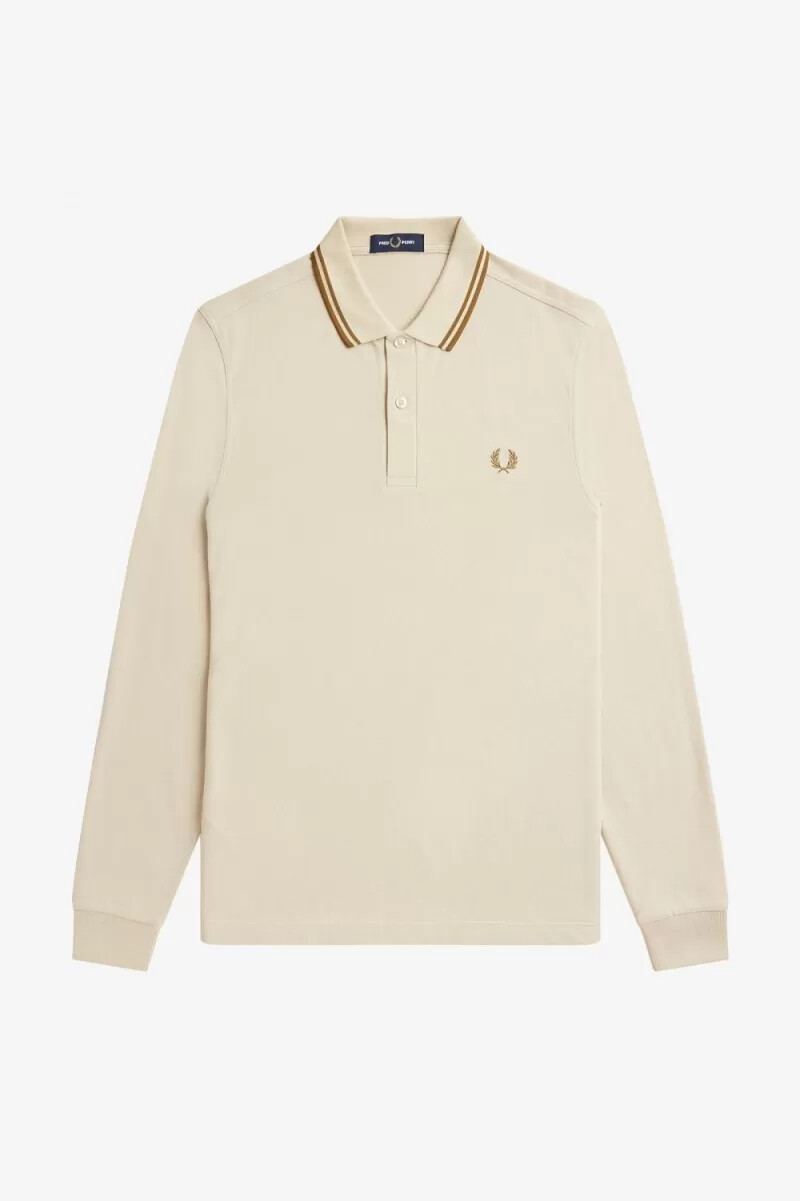 camisa fred perry m3636 para hombre color avena café oscuro café oscuro