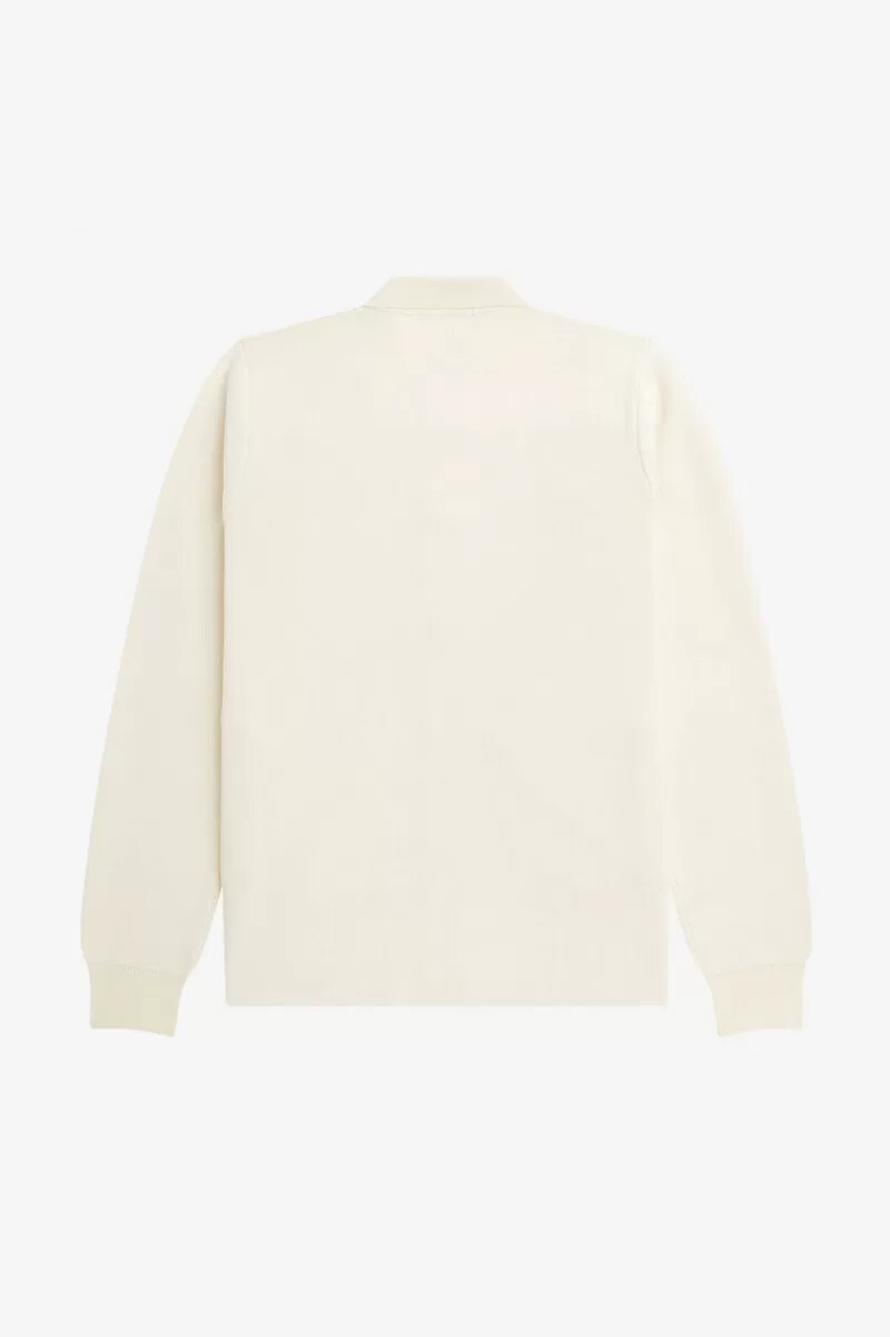 camisa de punto con botones fred perry para hombre en beige