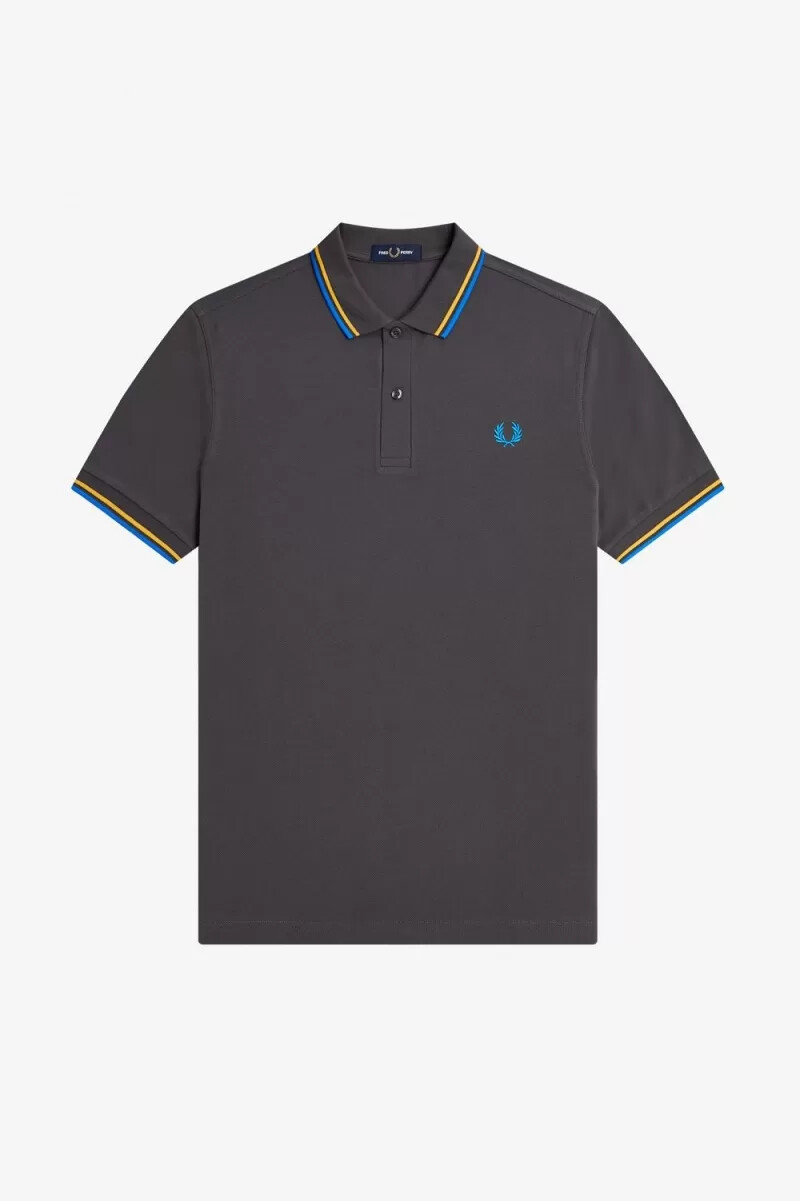 camisa fred perry m3600 para hombre color bronce golden hour kingfisher
