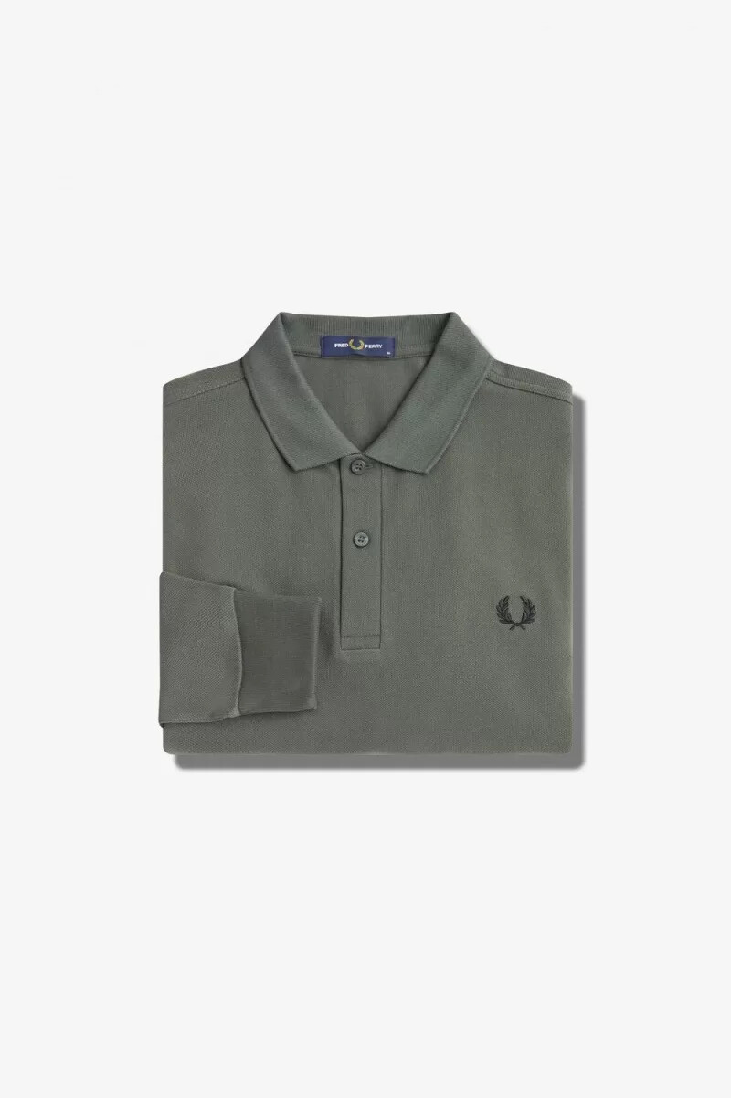 camisa fred perry m6006 para hombre verde campo