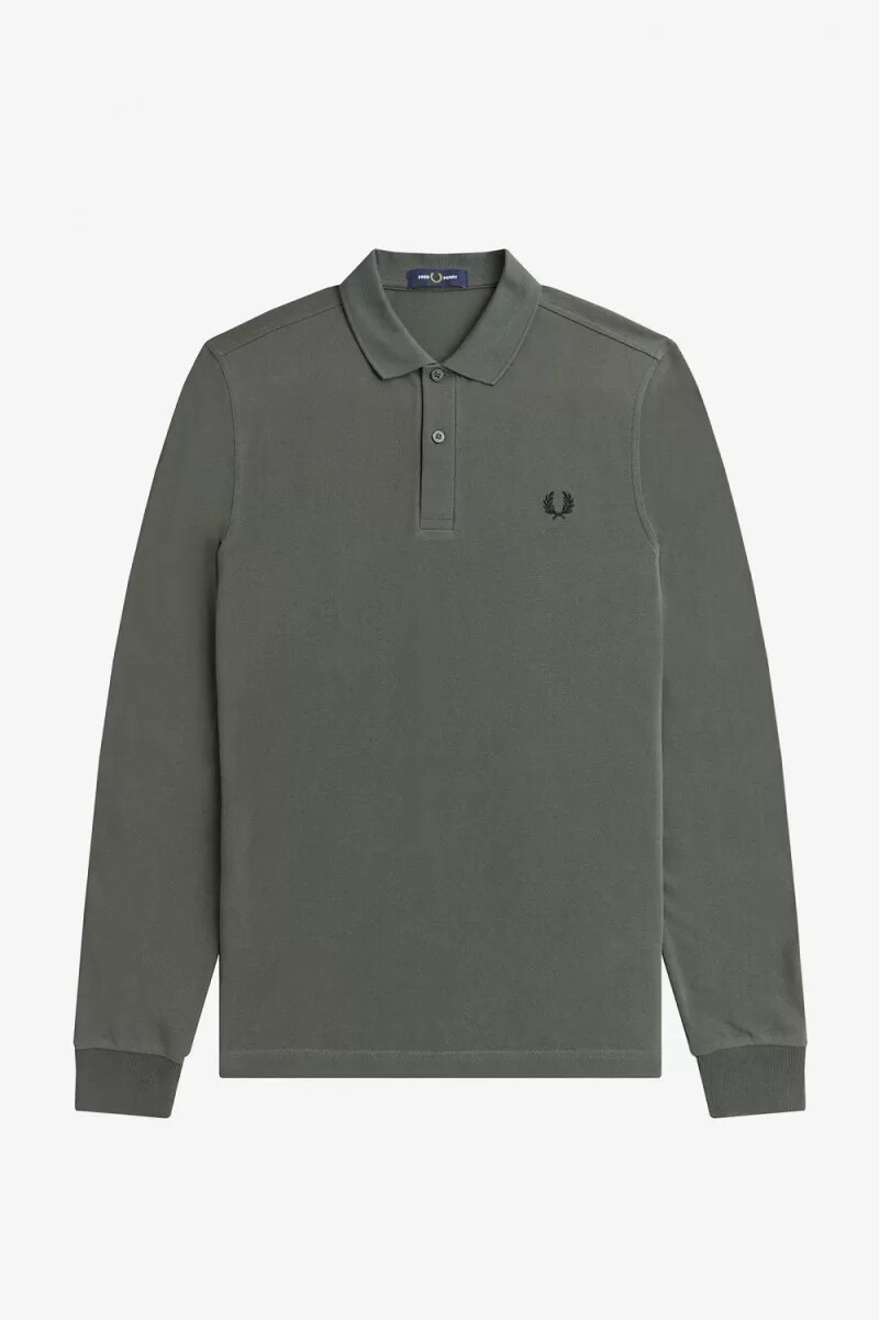 camisa fred perry m6006 para hombre verde campo