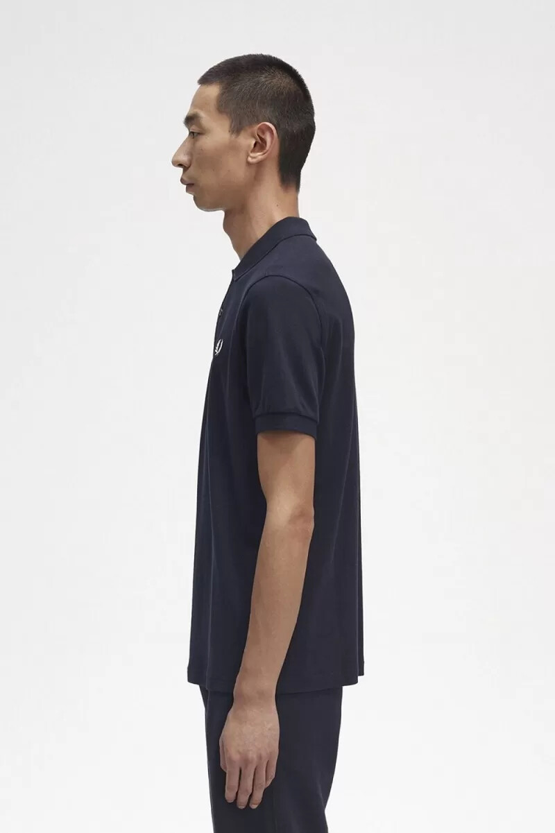 camisa fred perry m6000 para hombre azul marino blanco nieve