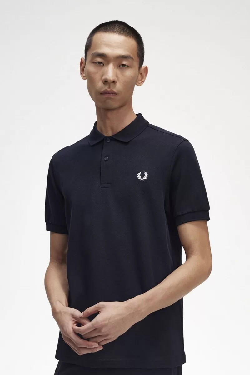 camisa fred perry m6000 para hombre azul marino blanco nieve