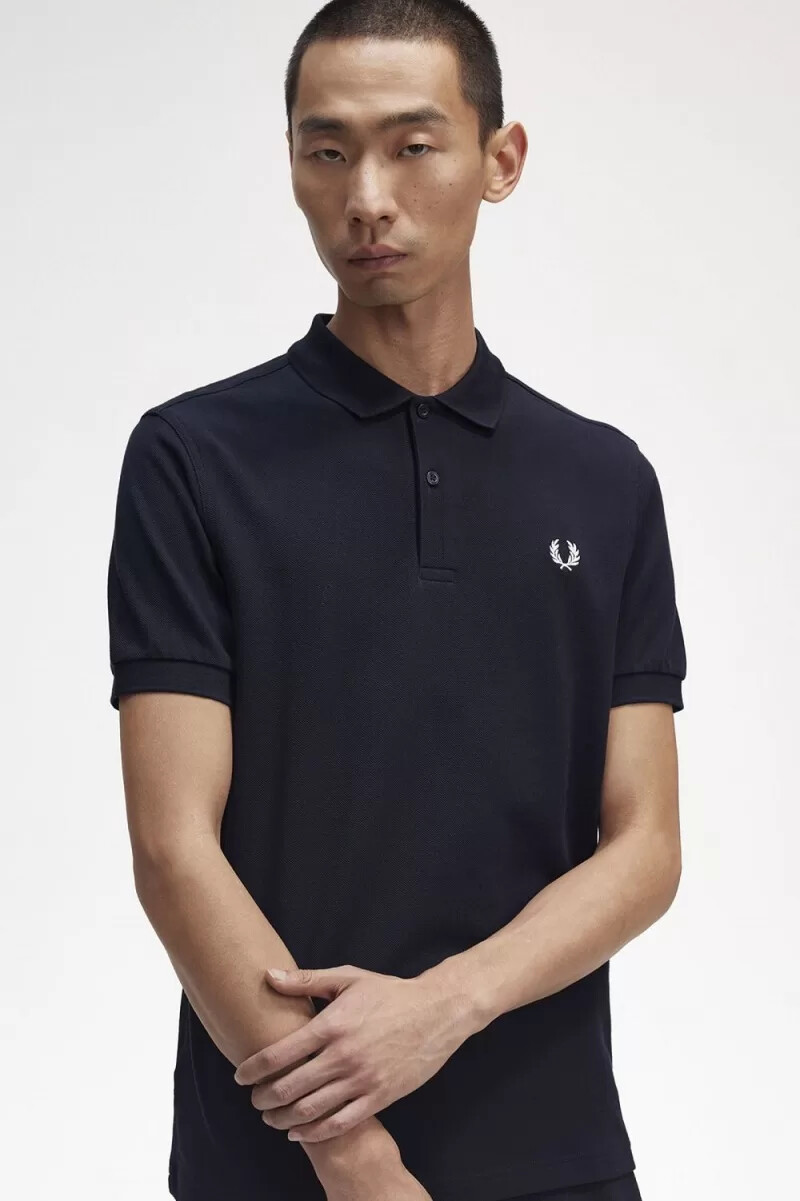 camisa fred perry m6000 para hombre azul marino blanco nieve