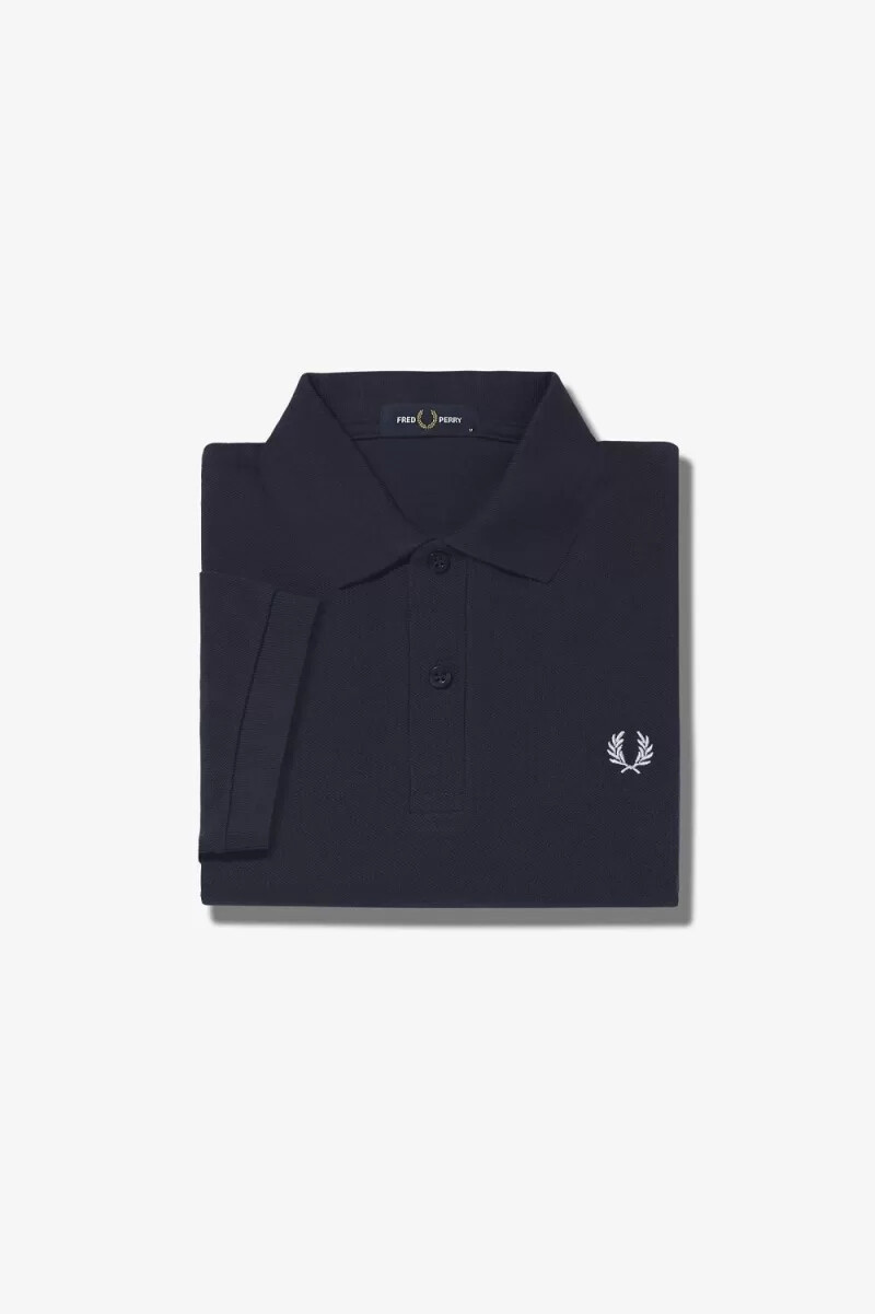 camisa fred perry m6000 para hombre azul marino blanco nieve