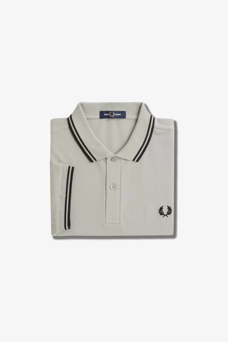 camisa fred perry m3600 para hombre gris y negra