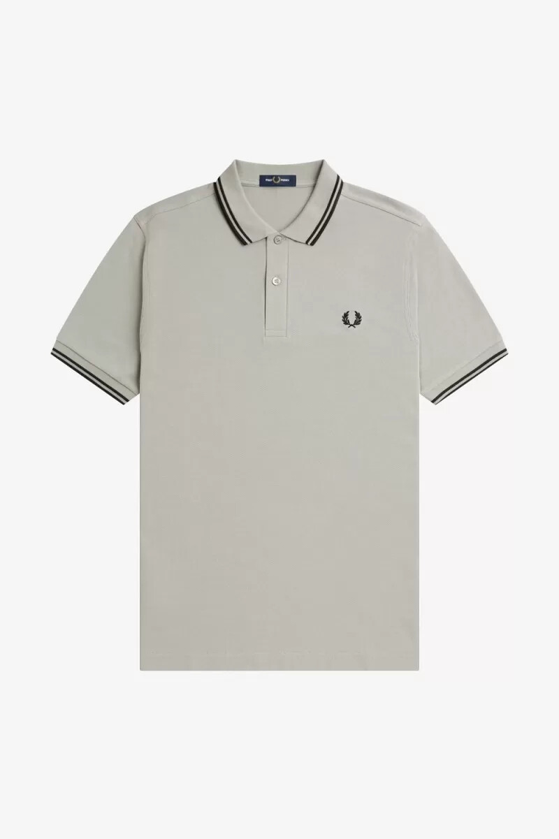 camisa fred perry m3600 para hombre gris y negra