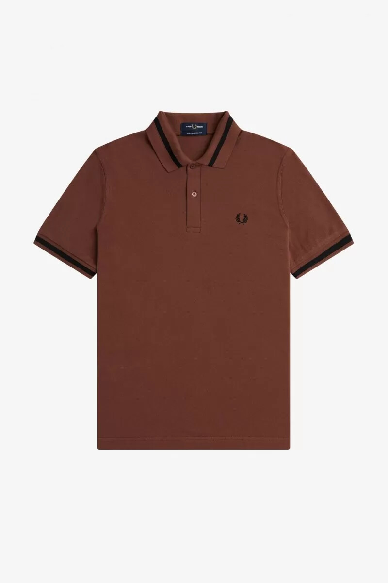 camisa fred perry m2 para hombre color marrón whisky y negro