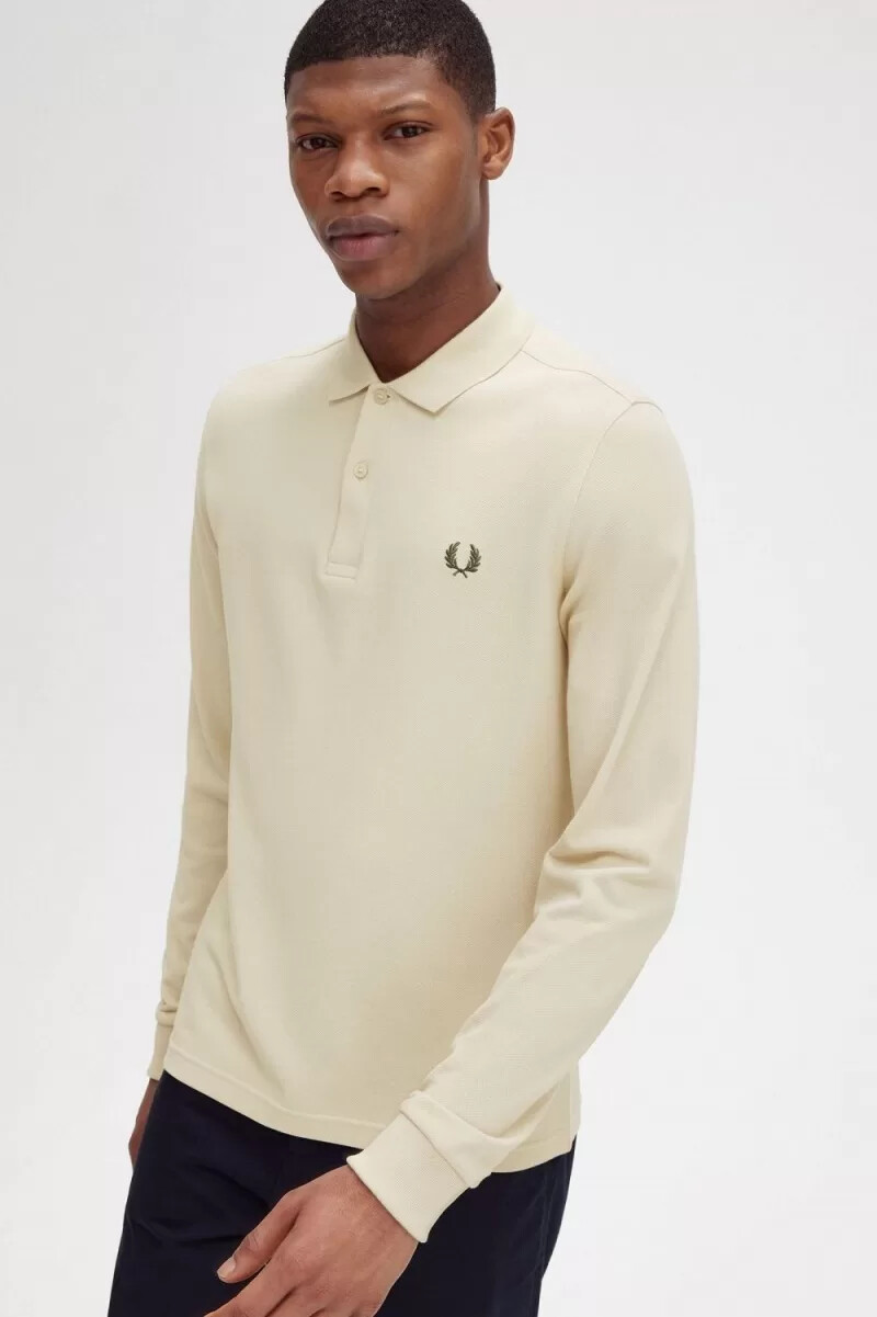 camisa fred perry m6006 para hombre color verde avena