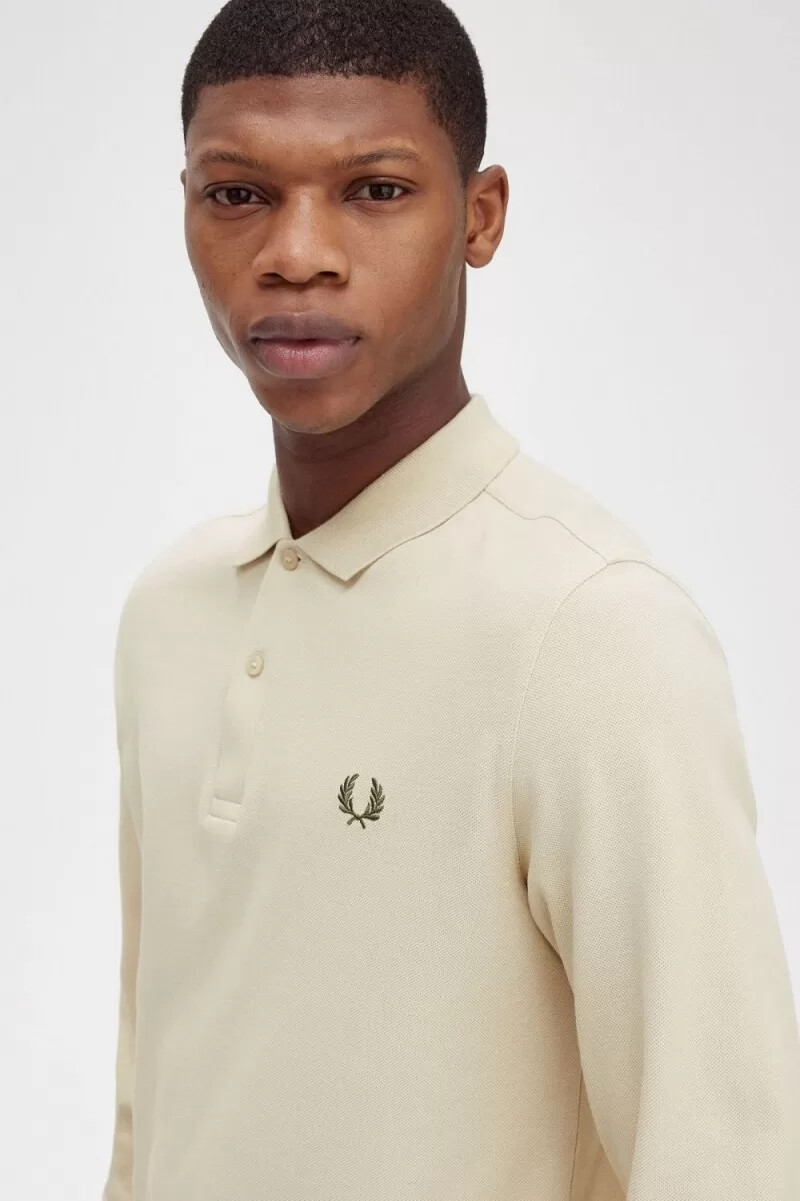 camisa fred perry m6006 para hombre color verde avena
