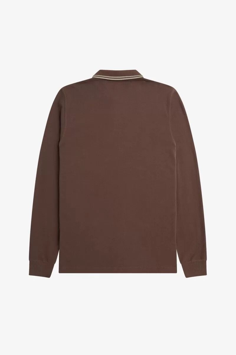 camisa fred perry m3636 para hombre color rojo oscuro y gris cálido