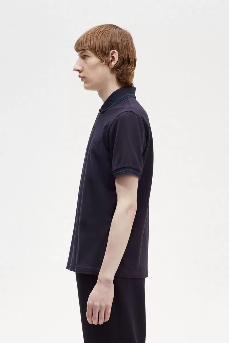 camisa fred perry m12 para hombre azul marino azul petróleo azul marino francés
