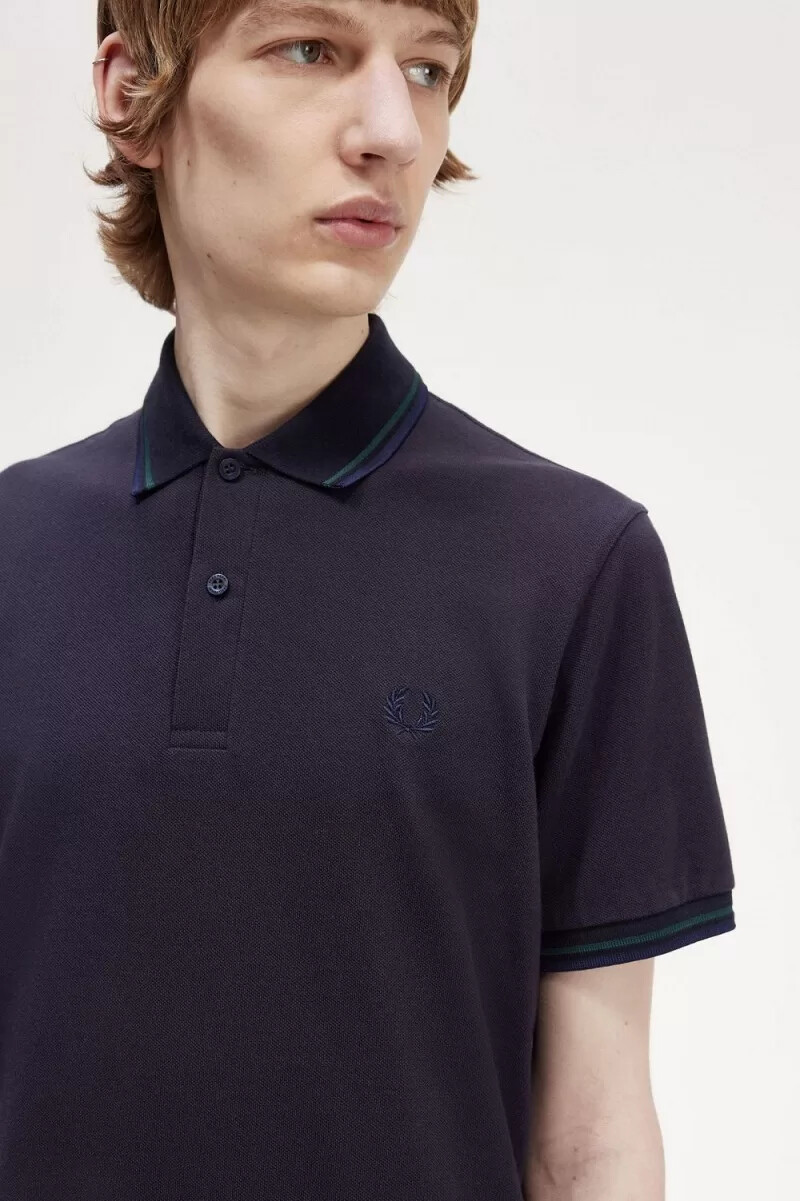 camisa fred perry m12 para hombre azul marino azul petróleo azul marino francés