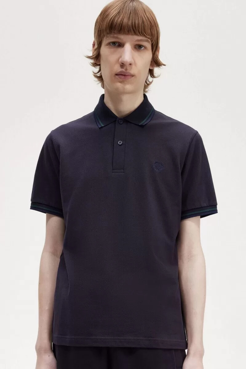 camisa fred perry m12 para hombre azul marino azul petróleo azul marino francés