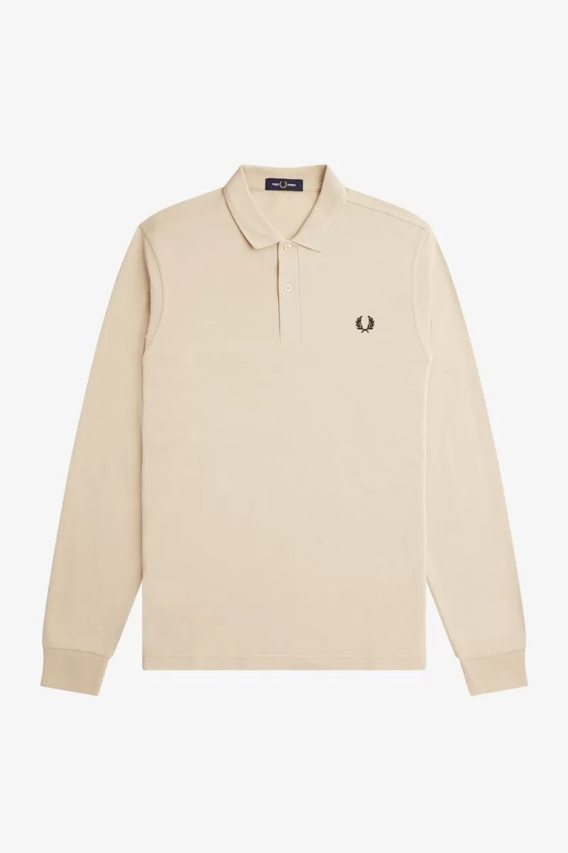 camisa fred perry m6006 para hombre color avena y negro