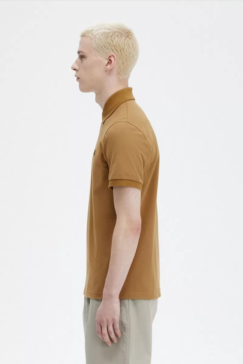 camisa fred perry m3 para hombre color café oscuro y azul marino