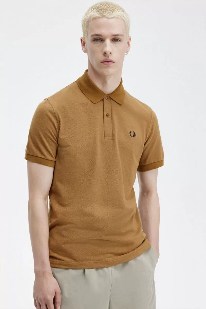 camisa fred perry m3 para hombre color café oscuro y azul marino