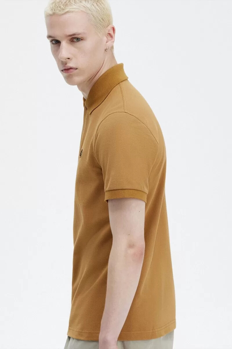 camisa fred perry m3 para hombre color café oscuro y azul marino