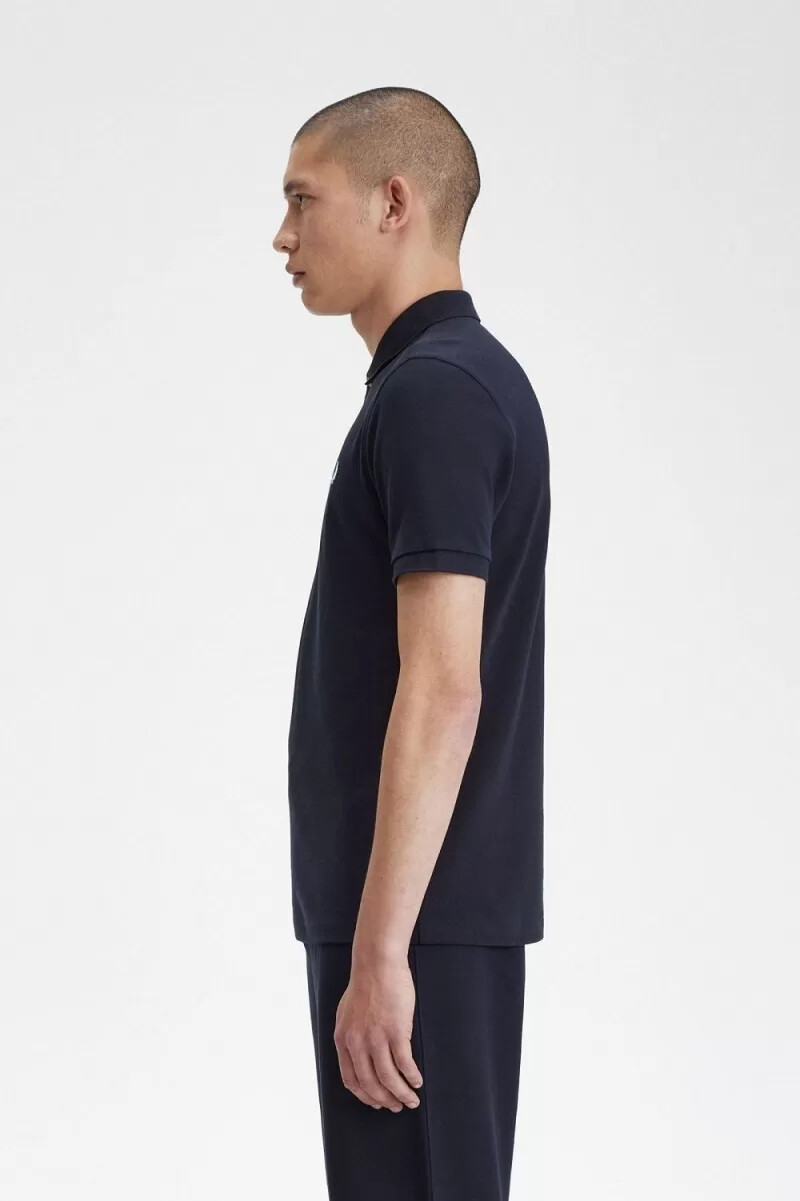camisa fred perry m3 para hombre azul marino y aguamarina