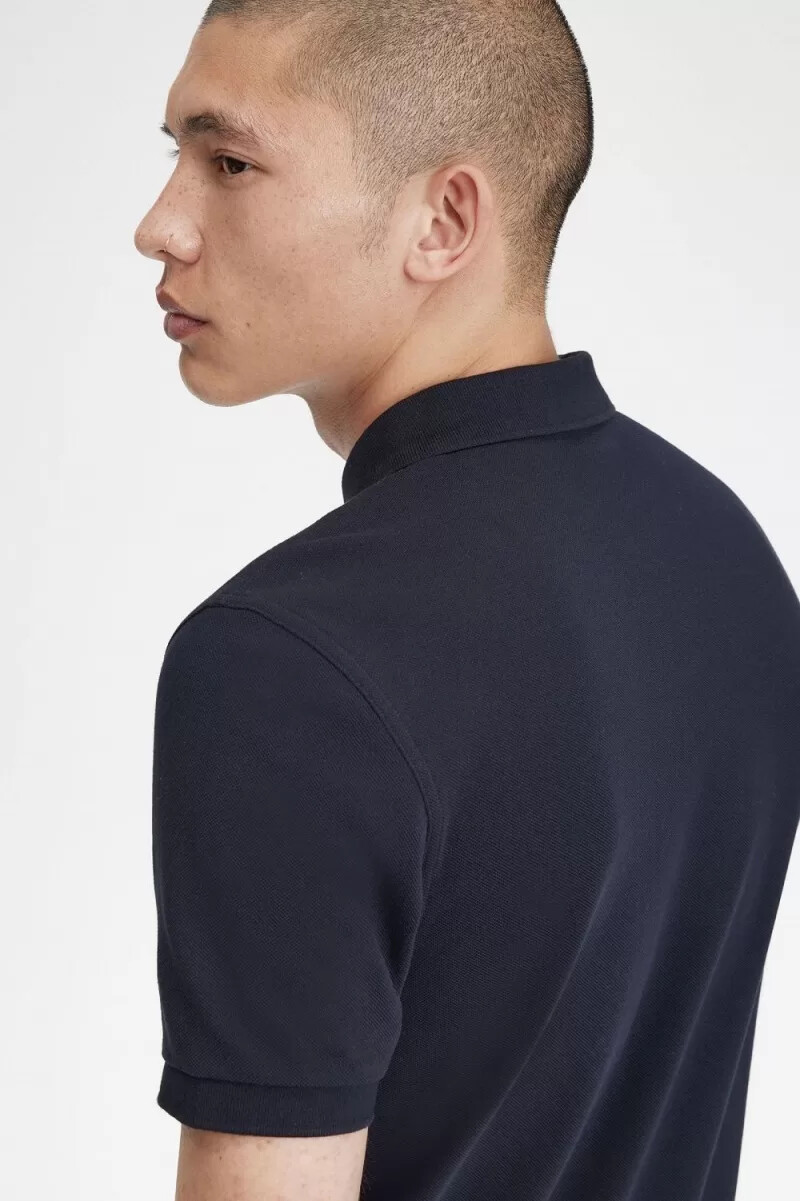 camisa fred perry m3 para hombre azul marino y aguamarina