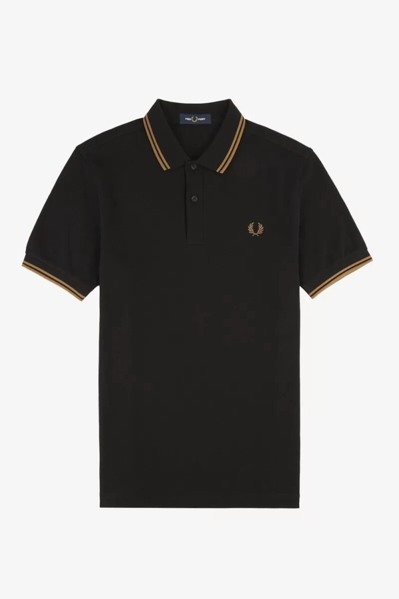 camisa fred perry m3600 para hombre color negro y marrón