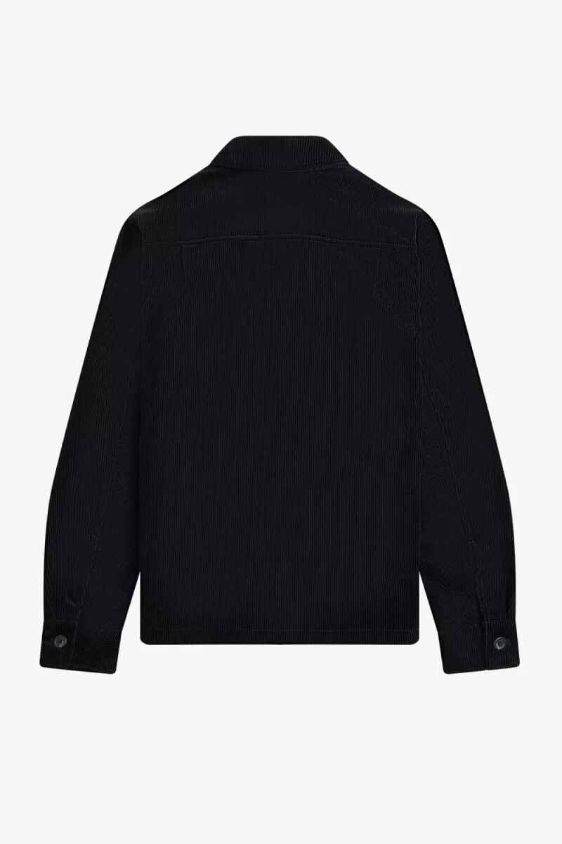 camisa de pana fred perry para hombre negra