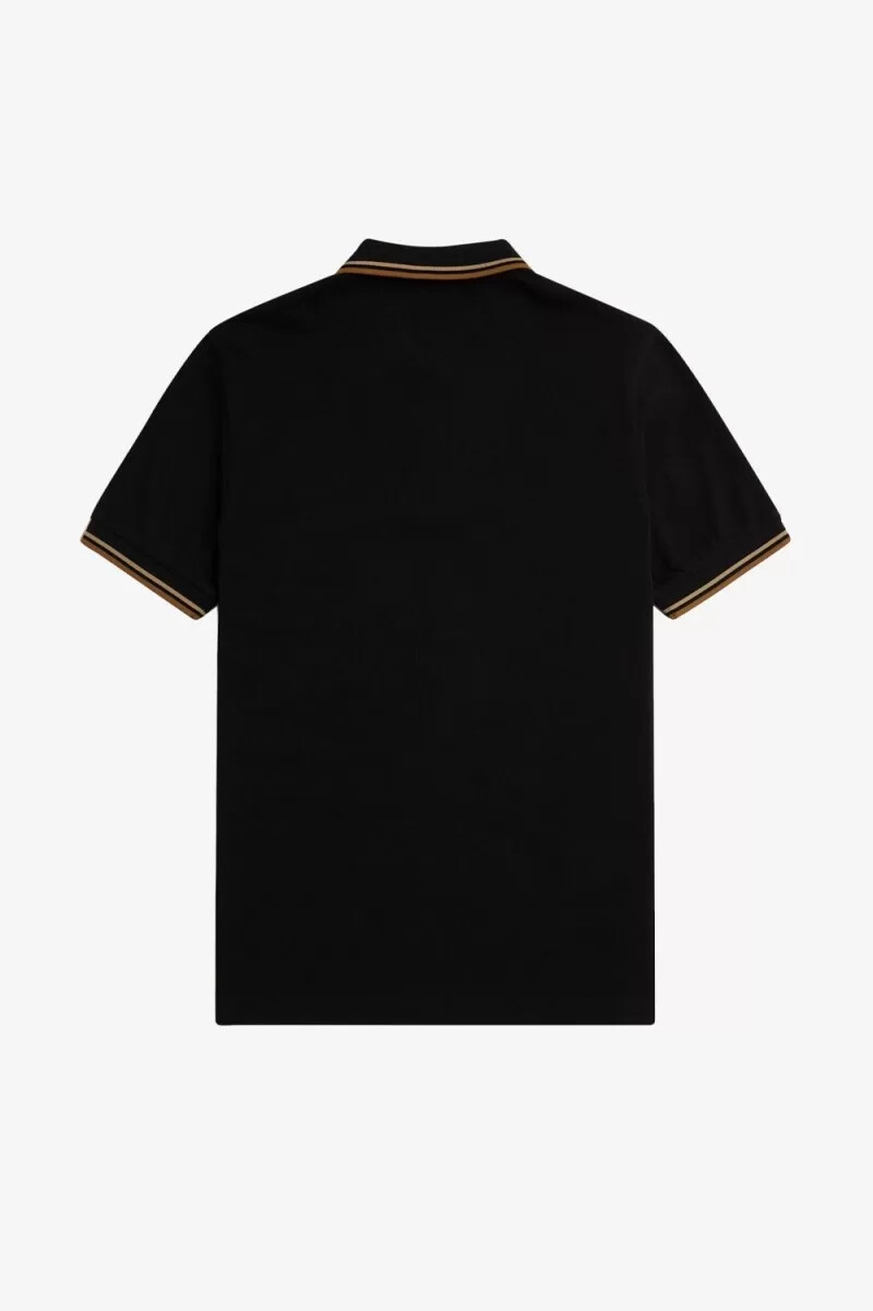 camisa fred perry m3600 para hombre negra verde y marrón