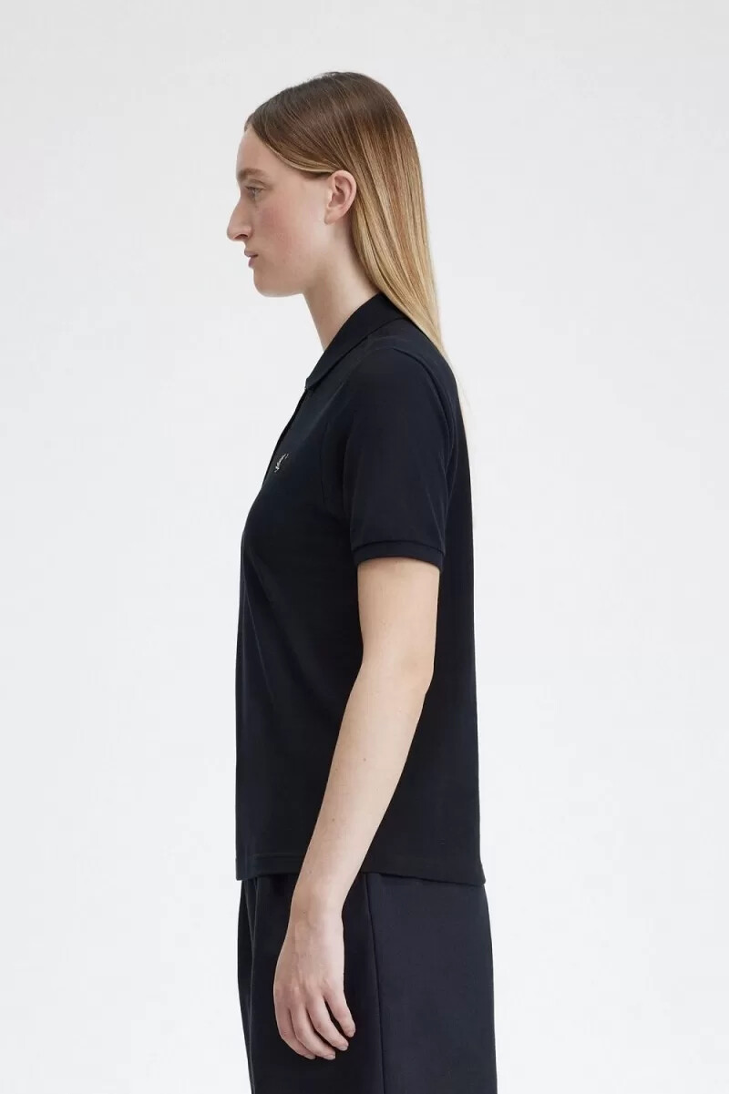 camisa fred perry g6000 para mujer color azul marino y avena