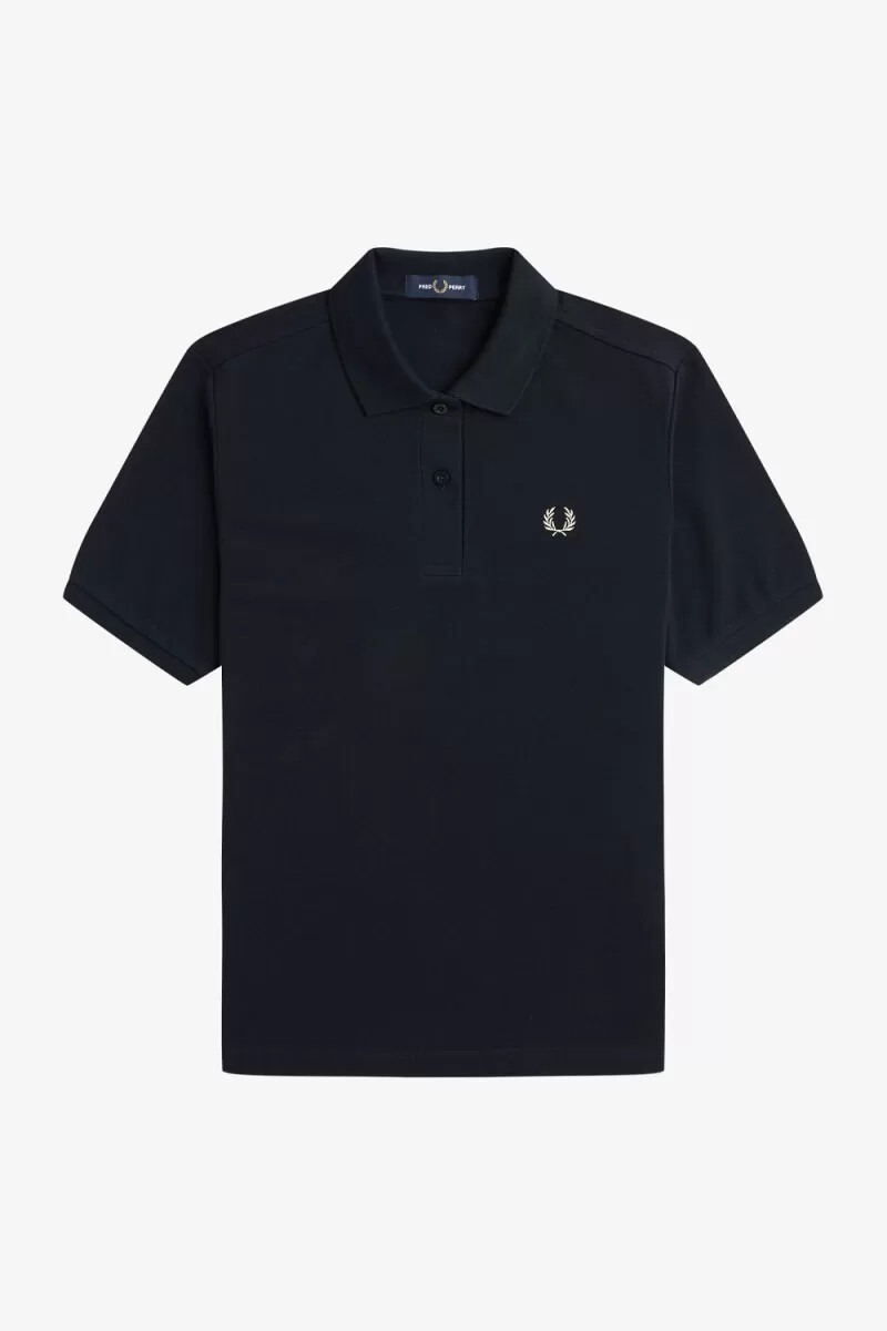 camisa fred perry g6000 para mujer color azul marino y avena