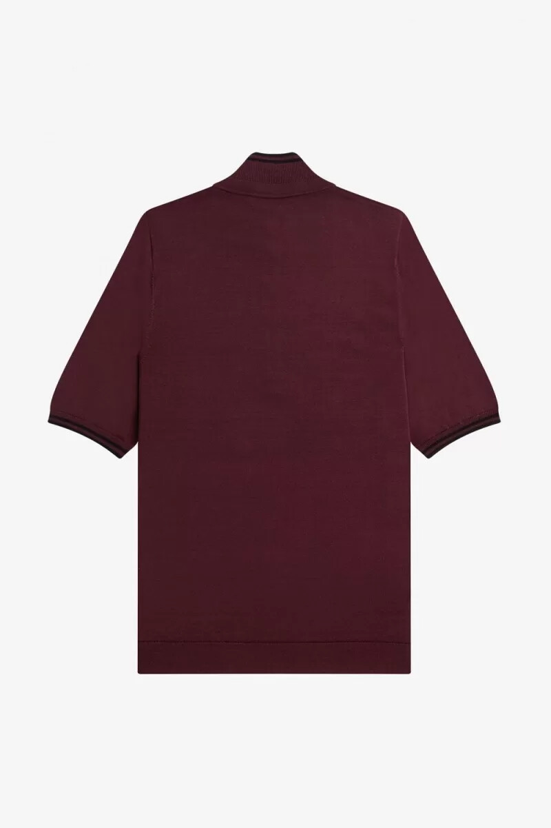 camisa de punto fred perry para mujer color sangre de buey