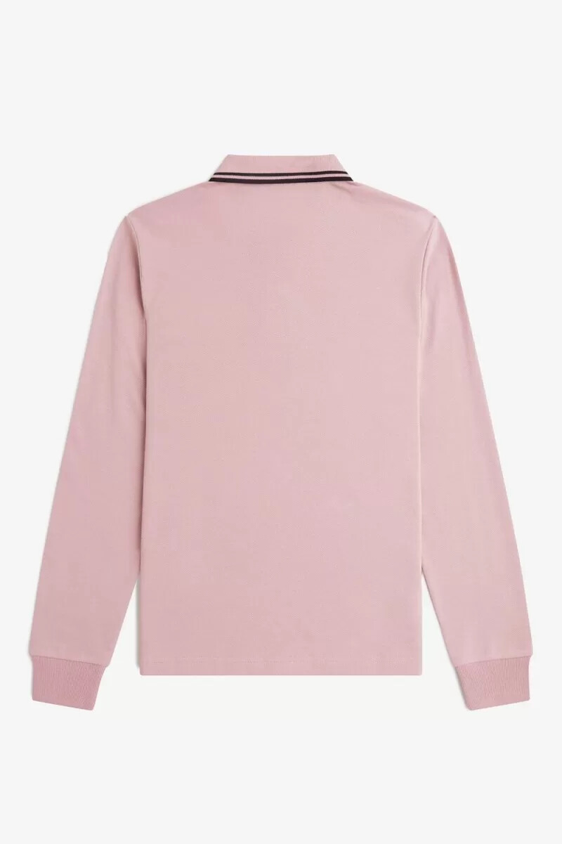 camisa fred perry g3636 para mujer color rosa empolvado y negro