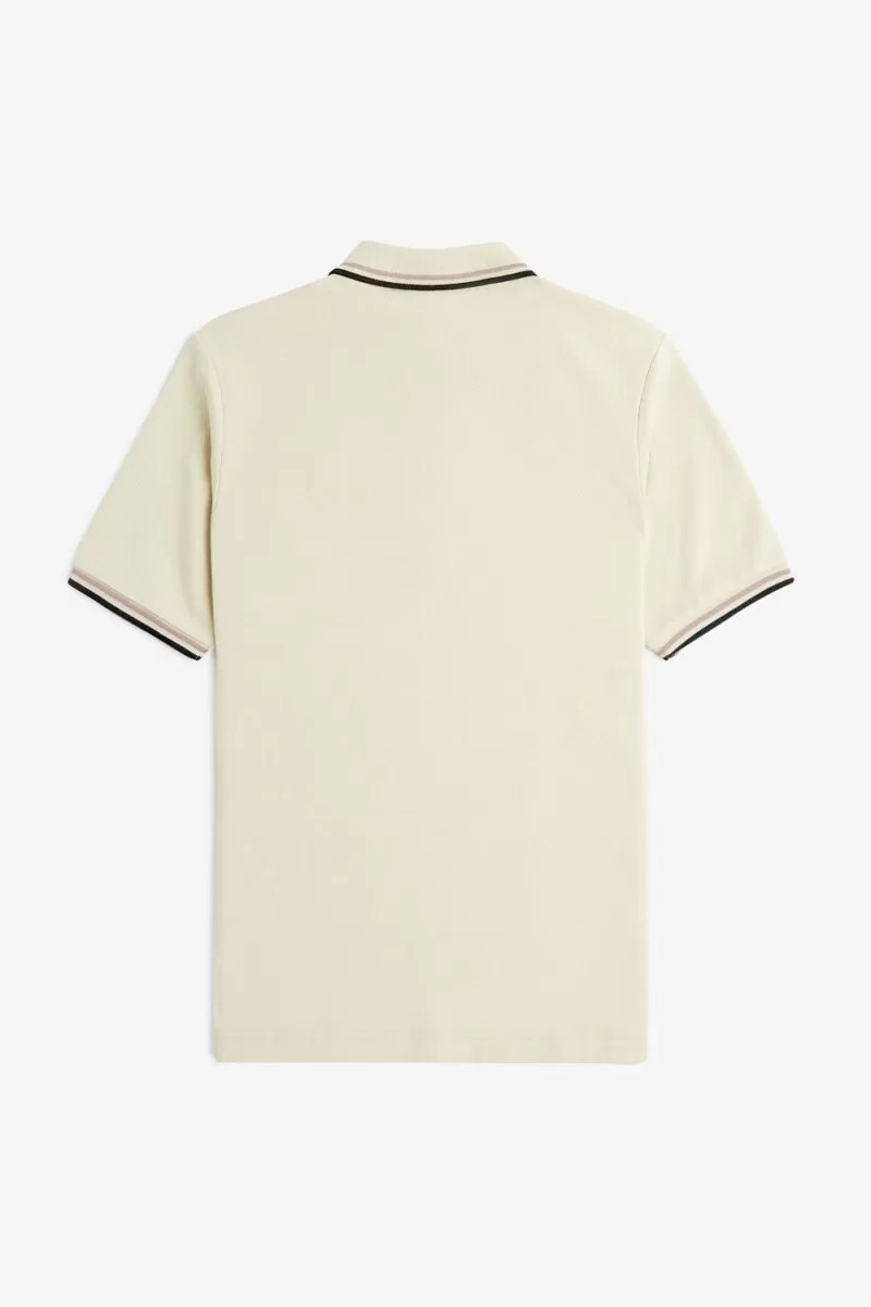 camisa fred perry g3600 para mujer color avena rosa oscuro y negro